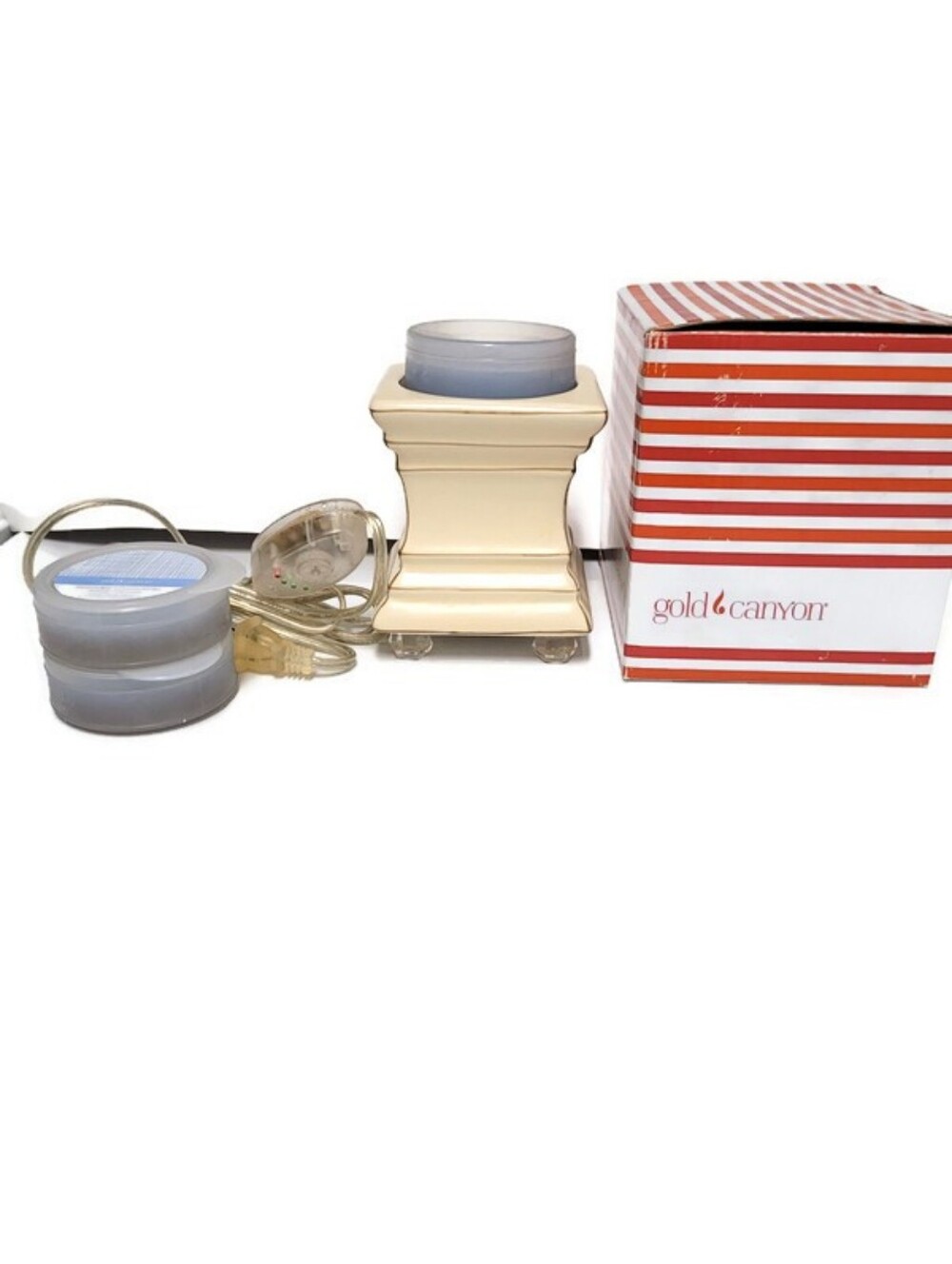 Gold Canyon Cream Electric Wax Warmer with Blue Melts